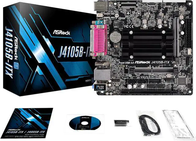 Alt view image 6 of 6 - ASRock J4105B-ITX Intel Celeron Quad-Core Processor J4105 (up to 2.5 GHz) Mini ITX Motherboard / CPU Combo