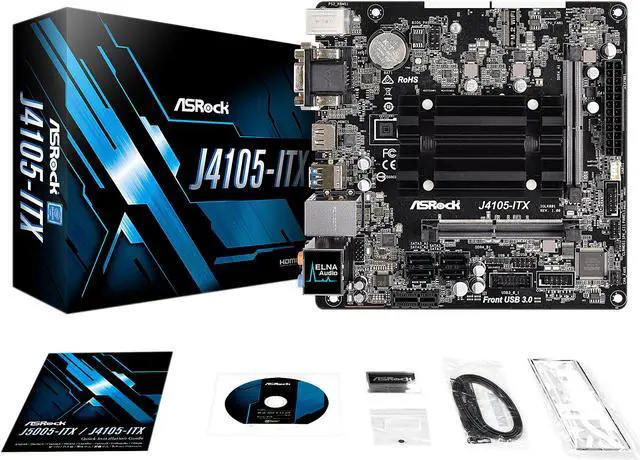 Alt view image 6 of 6 - ASRock J4105-ITX Intel Celeron Quad-Core Processor J4105 (up to 2.5 GHz) Mini ITX Motherboard / CPU Combo