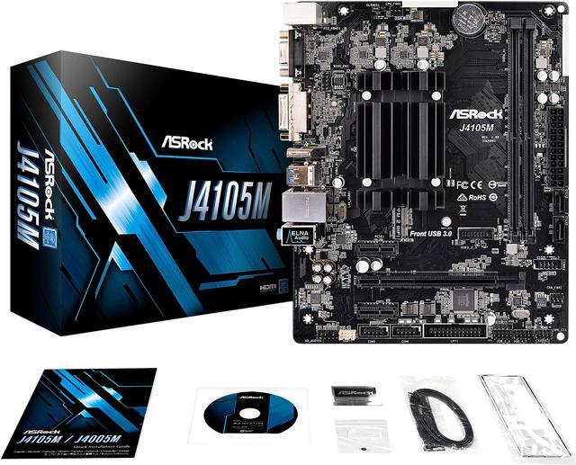 Alt view image 6 of 6 - ASRock J4105M Intel Celeron Quad-Core Processor J4105 (up to 2.5 GHz) Micro ATX Motherboard / CPU Combo