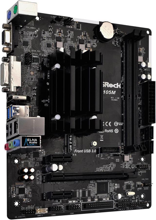 Alt view image 3 of 6 - ASRock J4105M Intel Celeron Quad-Core Processor J4105 (up to 2.5 GHz) Micro ATX Motherboard / CPU Combo