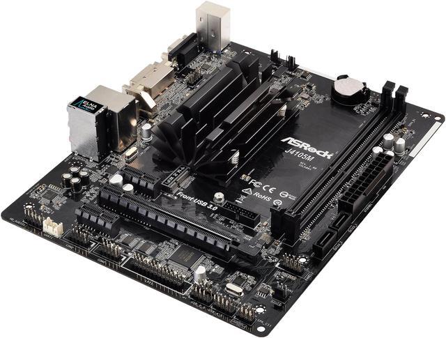 Alt view image 2 of 6 - ASRock J4105M Intel Celeron Quad-Core Processor J4105 (up to 2.5 GHz) Micro ATX Motherboard / CPU Combo