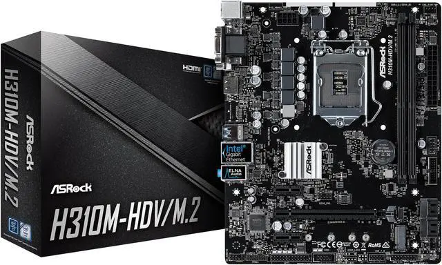 Alt view image 7 of 7 - ASRock H310M-HDV/M.2 LGA 1151 (300 Series) Intel H310 HDMI USB 3.1 Micro ATX Intel Motherboard