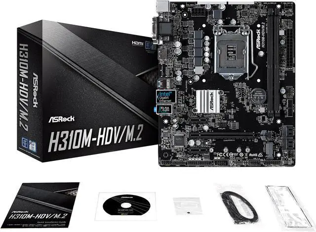 Alt view image 6 of 7 - ASRock H310M-HDV/M.2 LGA 1151 (300 Series) Intel H310 HDMI USB 3.1 Micro ATX Intel Motherboard