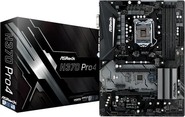 Alt view image 10 of 10 - ASRock H370 Pro4 LGA 1151 (300 Series) Intel H370 ATX Intel Motherboard