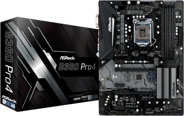 Alt view image 7 of 7 - ASRock B360 Pro4 LGA 1151 (300 Series) Intel B360 HDMI USB 3.1 ATX Intel Motherboard
