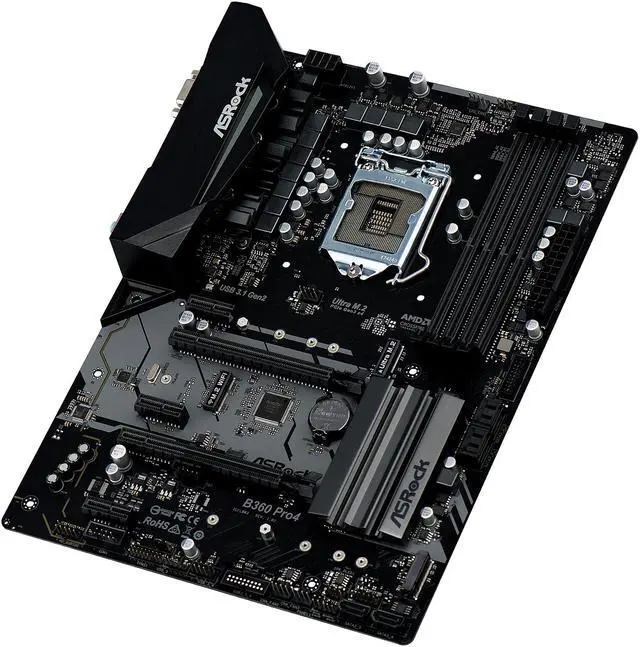 Alt view image 2 of 7 - ASRock B360 Pro4 LGA 1151 (300 Series) Intel B360 HDMI USB 3.1 ATX Intel Motherboard