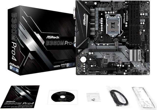 Alt view image 6 of 7 - ASRock B360M Pro4 LGA 1151 (300 Series) Intel B360 Micro ATX Intel Motherboard