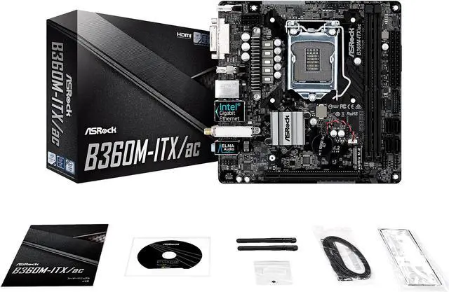 Alt view image 6 of 7 - ASRock B360M-ITX/ac LGA 1151 (300 Series) Intel B360 HDMI USB 3.1 Mini ITX Intel Motherboard