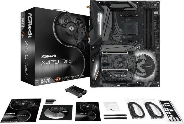 Alt view image 7 of 11 - ASRock X470 Taichi AM4 AMD Ryzen 3000 Series CPU Ready ATX AMD Motherboard