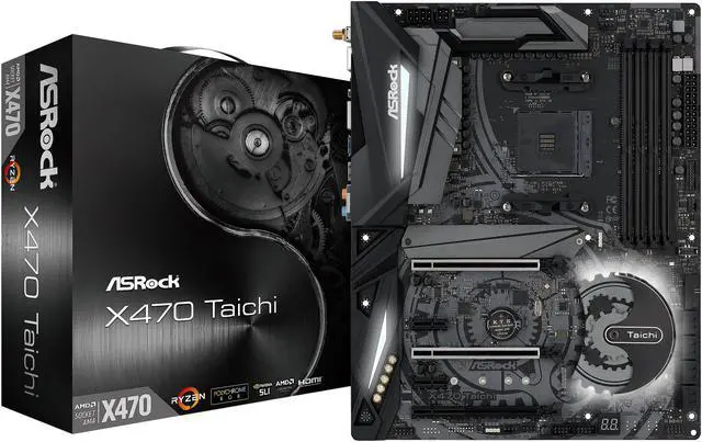 Alt view image 8 of 11 - ASRock X470 Taichi AM4 AMD Ryzen 3000 Series CPU Ready ATX AMD Motherboard