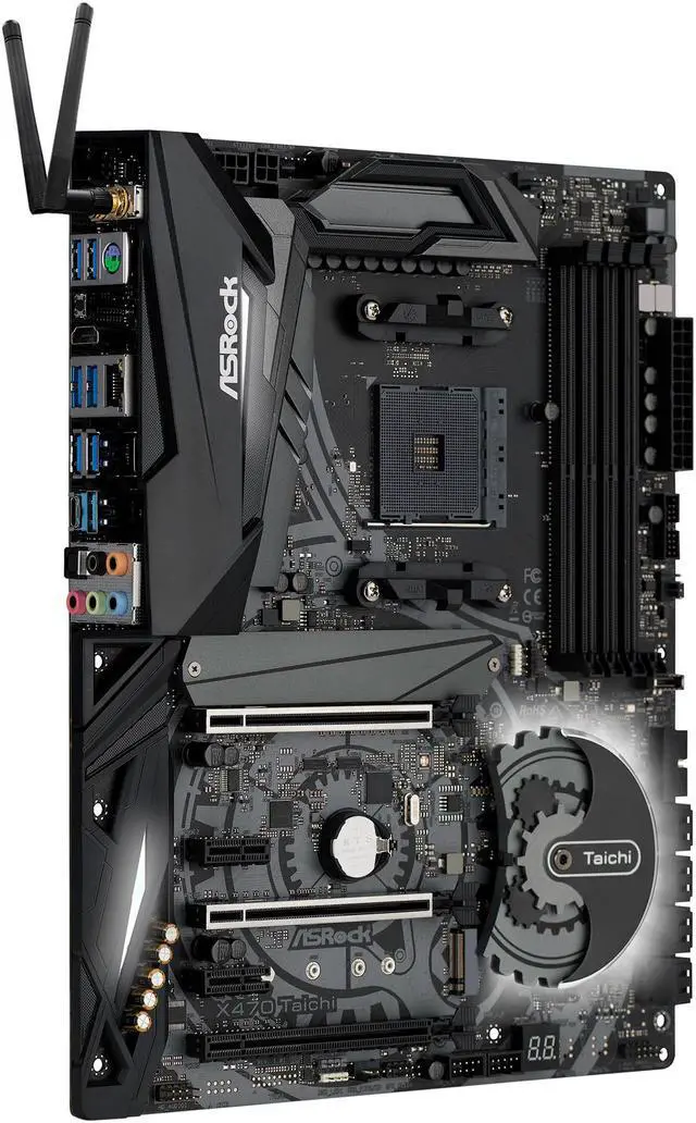 Alt view image 4 of 11 - ASRock X470 Taichi AM4 AMD Ryzen 3000 Series CPU Ready ATX AMD Motherboard