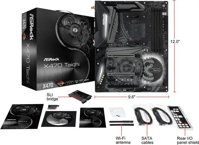 Alt view image 11 of 11 - ASRock X470 Taichi AM4 AMD Ryzen 3000 Series CPU Ready ATX AMD Motherboard