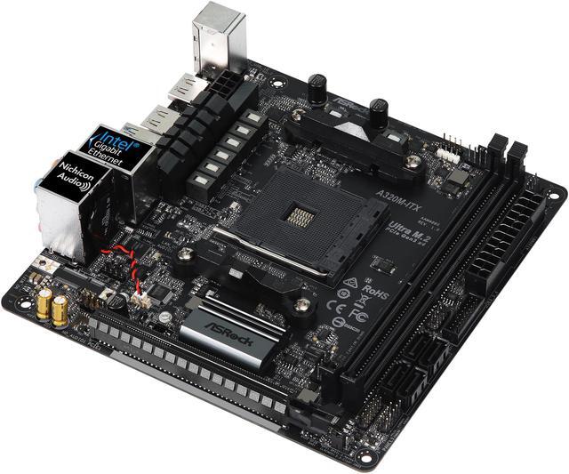 Alt view image 6 of 9 - ASRock A320M-ITX AM4 AMD Promontory A320 USB 3.1 HDMI Mini ITX AMD Motherboard