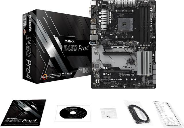 Alt view image 8 of 10 - ASRock B450 PRO4 AM4 AMD Promontory B450 ATX AMD Motherboard