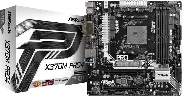 Alt view image 7 of 7 - ASRock X370M PRO4 AM4 AMD Promontory X370 USB 3.1 HDMI Micro ATX AMD Motherboard