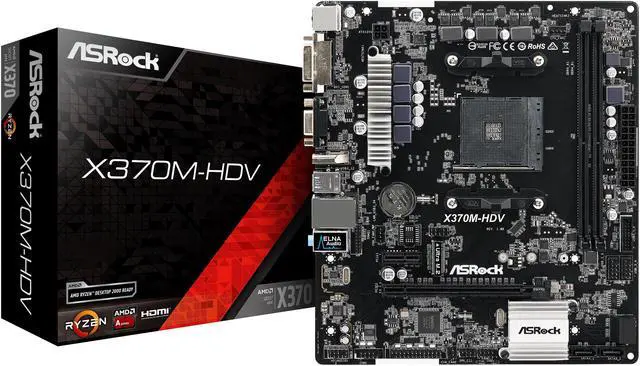 Alt view image 7 of 7 - ASRock X370M-HDV AM4 AMD Promontory X370 USB 3.1 HDMI Micro ATX AMD Motherboard