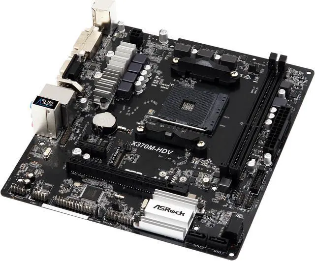 Alt view image 3 of 7 - ASRock X370M-HDV AM4 AMD Promontory X370 USB 3.1 HDMI Micro ATX AMD Motherboard