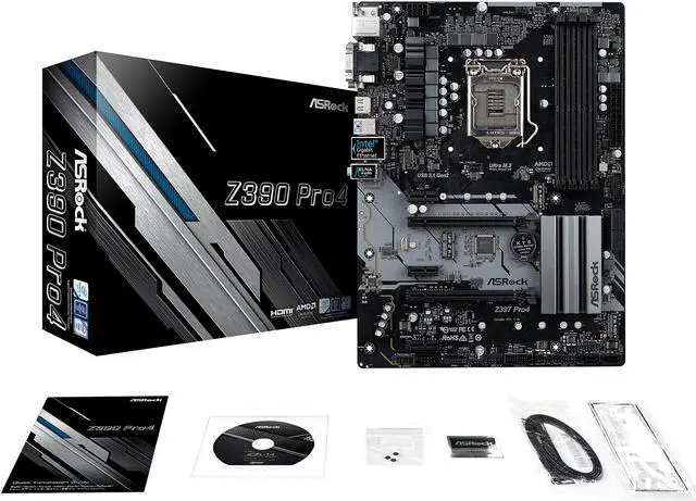 Alt view image 8 of 10 - ASRock Z390 Pro4 LGA 1151 (300 Series) Intel Z390 ATX Intel Motherboard