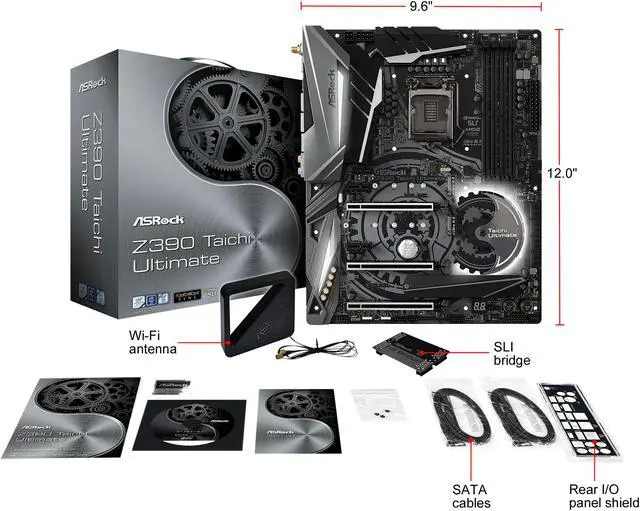 Alt view image 9 of 10 - ASRock Z390 Taichi Ultimate LGA 1151 (300 Series) Intel Z390 ATX Intel Motherboard