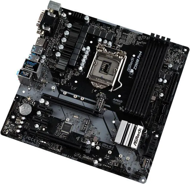 Alt view image 4 of 9 - ASRock Z390M Pro4 LGA 1151 (300 Series) Intel Z390 Micro ATX Intel Motherboard