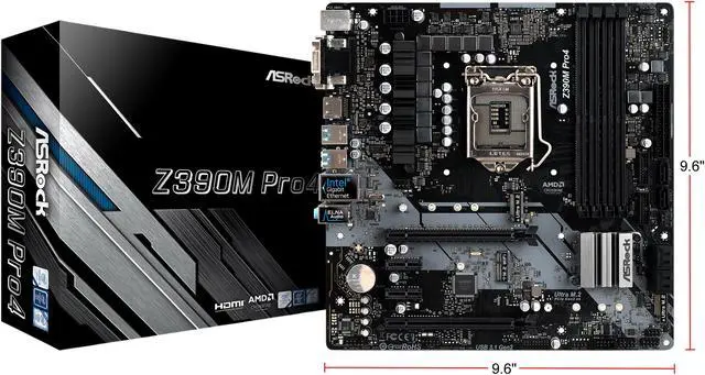 Alt view image 9 of 9 - ASRock Z390M Pro4 LGA 1151 (300 Series) Intel Z390 Micro ATX Intel Motherboard