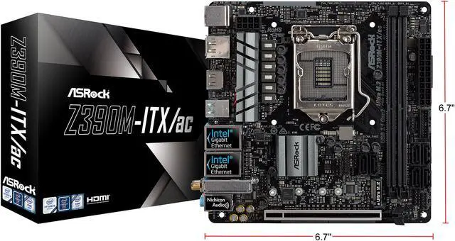 Alt view image 11 of 11 - ASRock Z390M-ITX/ac LGA 1151 (300 Series) Intel Z390 HDMI USB 3.1 Mini ITX Intel Motherboard