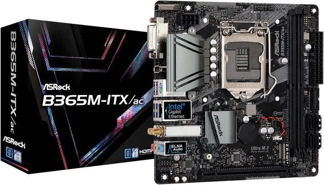 Alt view image 8 of 8 - ASRock B365M-ITX/ac LGA 1151 (300 Series) Intel B365 HDMI USB 3.1 Mini ITX Intel Motherboard