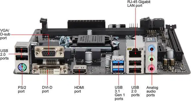 Alt view image 6 of 6 - ASRock H310CM-HDV LGA 1151 (300 Series) Intel H310 HDMI USB 3.1 Micro ATX Intel Motherboard