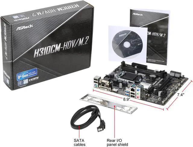 Alt view image 6 of 6 - ASRock H310CM-HDV/M.2 LGA 1151 (300 Series) Intel H310 HDMI USB 3.1 Micro ATX Intel Motherboard