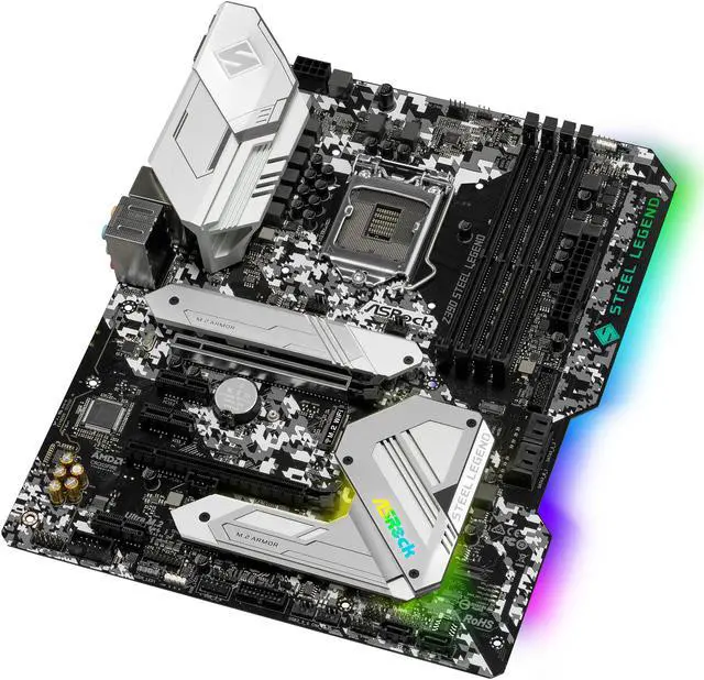 Alt view image 4 of 10 - ASRock Z390 STEEL LEGEND LGA 1151 (300 Series) Intel Z390 ATX Intel Motherboard