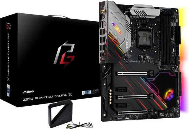 Alt view image 7 of 10 - ASRock Z390 PHANTOM GAMING X LGA 1151 (300 Series) Intel Z390 ATX Intel Motherboard