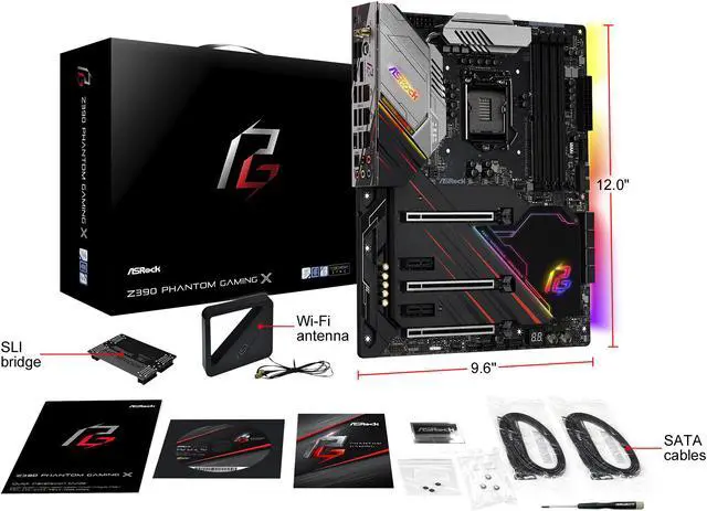 Alt view image 10 of 10 - ASRock Z390 PHANTOM GAMING X LGA 1151 (300 Series) Intel Z390 ATX Intel Motherboard