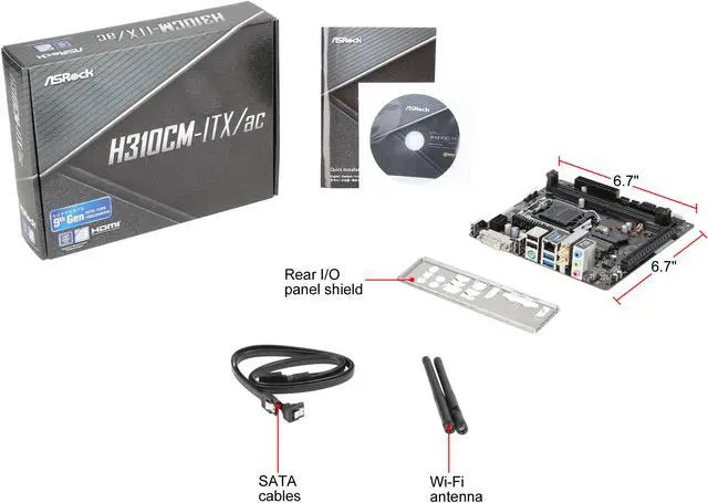 Alt view image 6 of 6 - ASRock H310CM-ITX/ac LGA 1151 (300 Series) Intel H310 Mini ITX Intel Motherboard