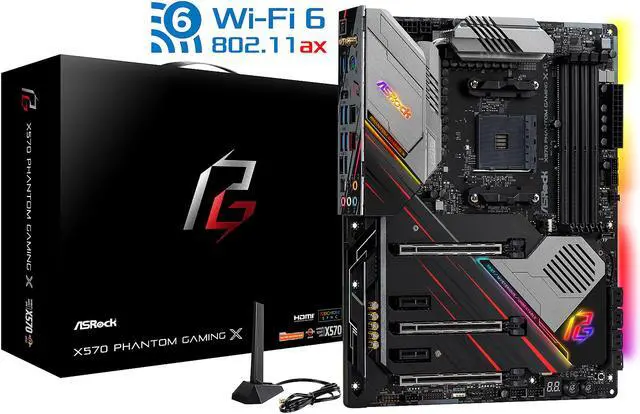 Alt view image 8 of 9 - ASRock X570 Phantom Gaming X AM4 AMD Premium X570 ATX AMD Motherboard