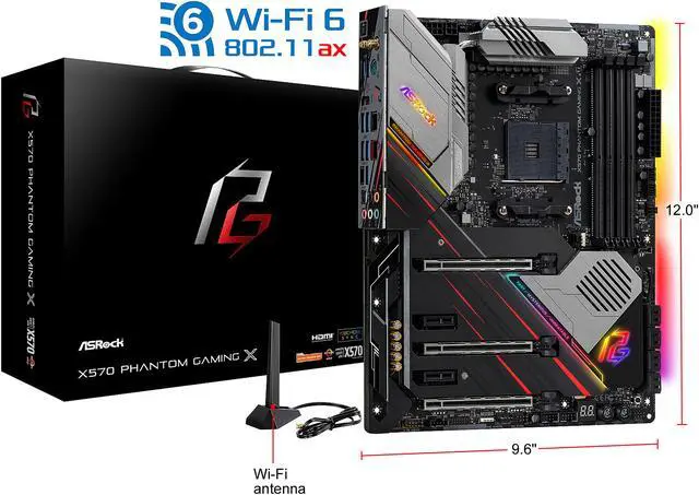 Alt view image 9 of 9 - ASRock X570 Phantom Gaming X AM4 AMD Premium X570 ATX AMD Motherboard