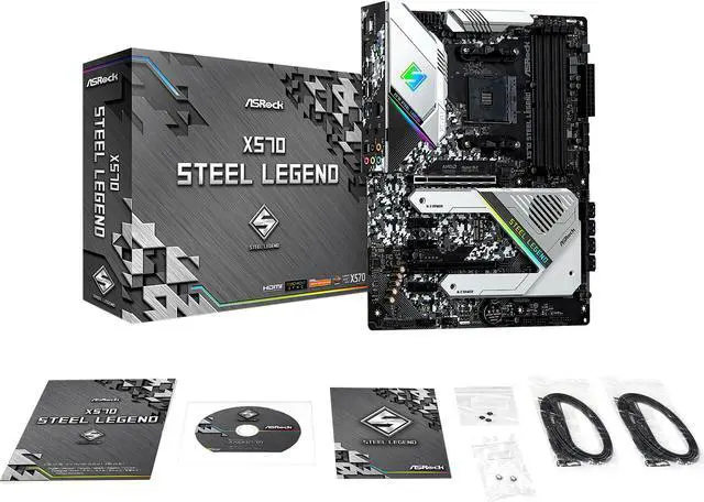 Alt view image 8 of 10 - ASRock X570 STEEL LEGEND AM4 AMD X570 ATX AMD Motherboard