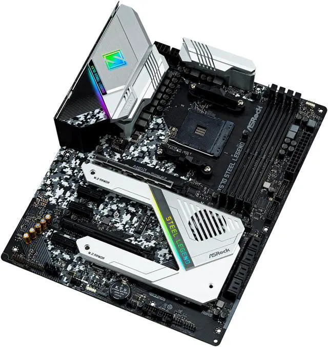Alt view image 4 of 10 - ASRock X570 STEEL LEGEND AM4 AMD X570 ATX AMD Motherboard