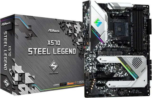 Alt view image 10 of 10 - ASRock X570 STEEL LEGEND AM4 AMD X570 ATX AMD Motherboard