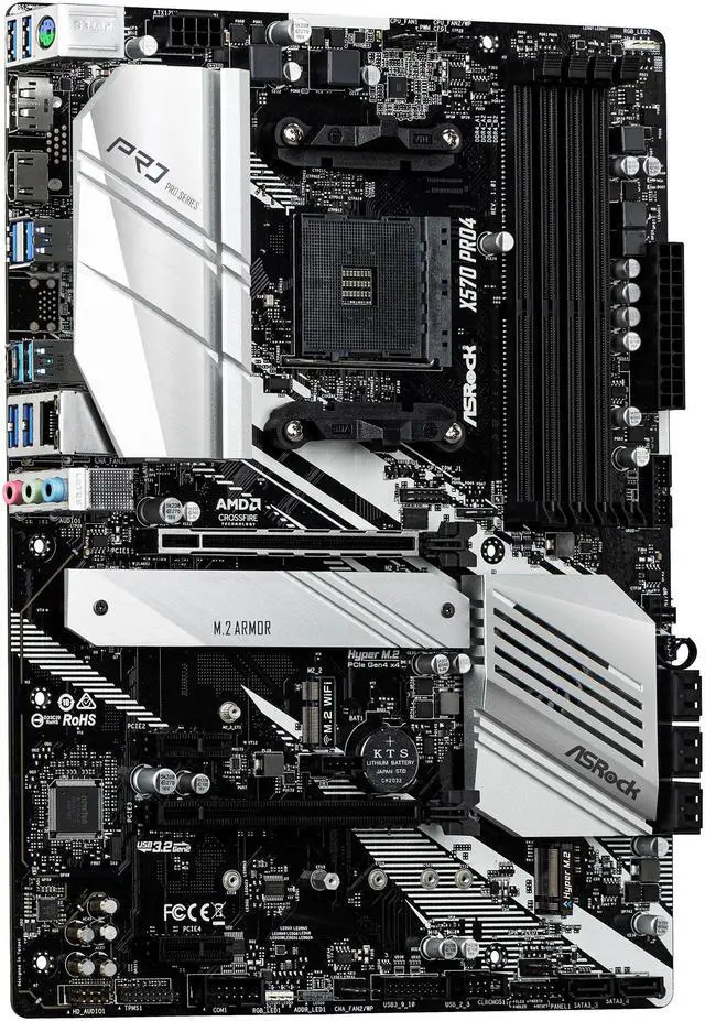 Alt view image 3 of 10 - ASRock X570 PRO4 AM4 AMD X570 ATX AMD Motherboard