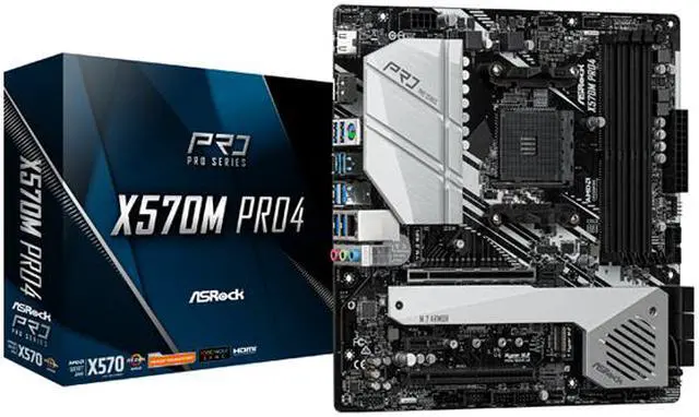 Alt view image 8 of 9 - ASRock X570M PRO4 AM4 AMD X570 Micro ATX AMD Motherboard
