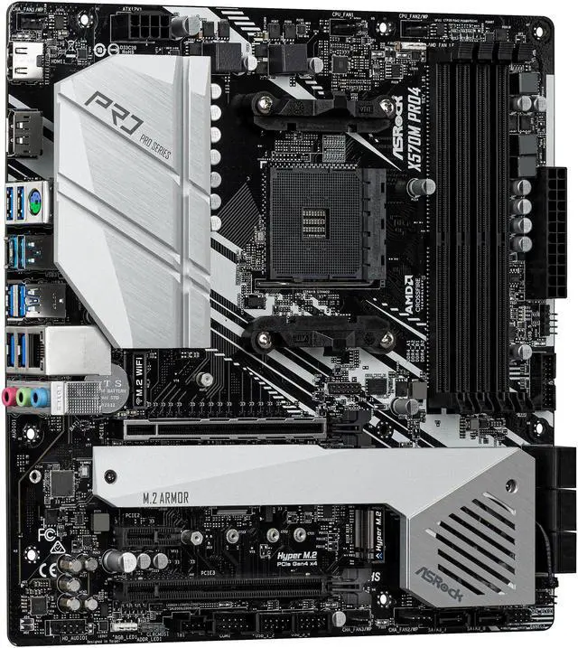 Alt view image 4 of 9 - ASRock X570M PRO4 AM4 AMD X570 Micro ATX AMD Motherboard