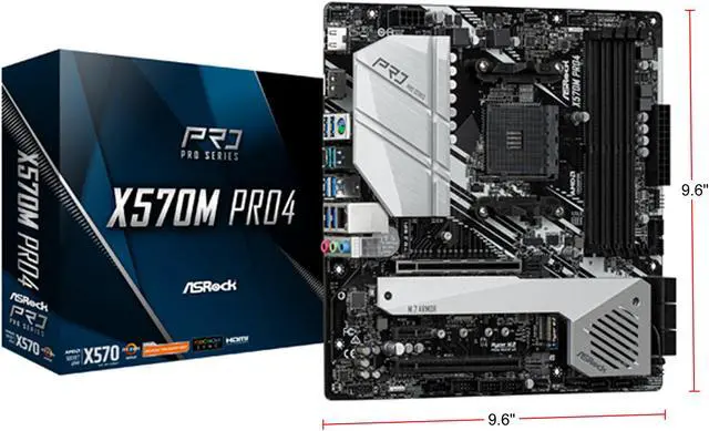 Alt view image 9 of 9 - ASRock X570M PRO4 AM4 AMD X570 Micro ATX AMD Motherboard