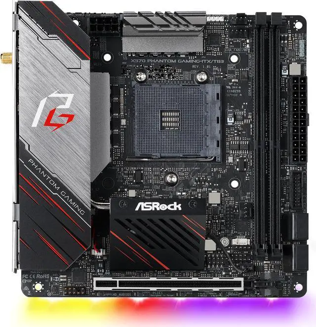 Alt view image 2 of 9 - ASRock X570 PHANTOM GAMING-ITX/TB3 Mini ITX Thunderbolt 3 AMD Motherboard