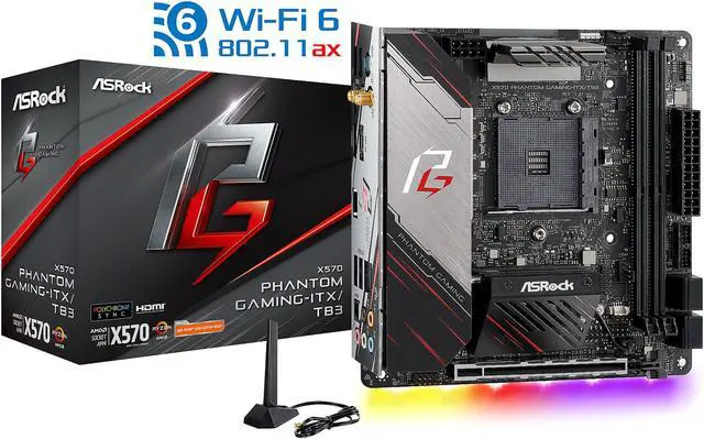 Alt view image 9 of 9 - ASRock X570 PHANTOM GAMING-ITX/TB3 Mini ITX Thunderbolt 3 AMD Motherboard