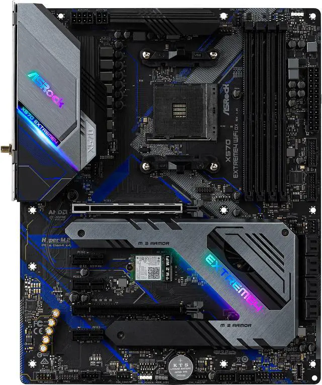 Alt view image 2 of 9 - ASRock X570 EXTREME4 WIFI AX AM4 AMD X570 ATX AMD Motherboard