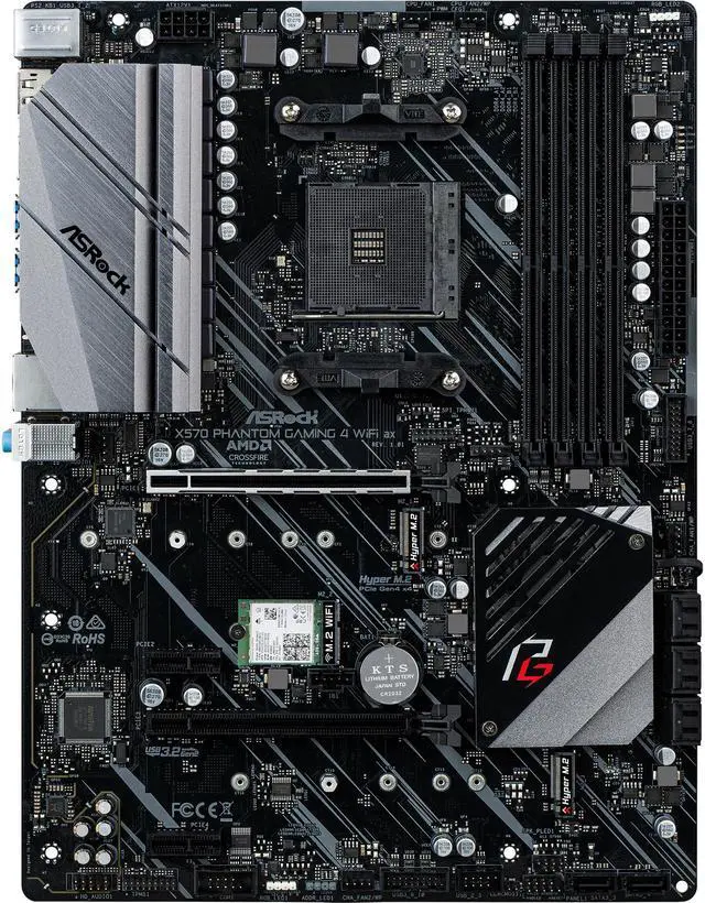 Alt view image 2 of 8 - ASRock X570 PHANTOM GAMING 4 WIFI AX AM4 AMD X570 ATX AMD Motherboard