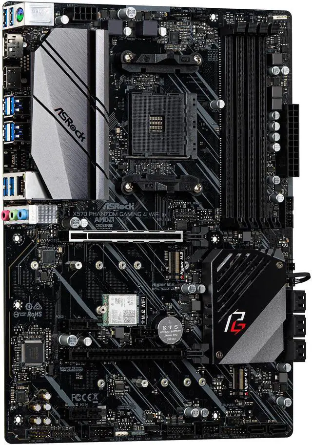 Alt view image 3 of 8 - ASRock X570 PHANTOM GAMING 4 WIFI AX AM4 AMD X570 ATX AMD Motherboard