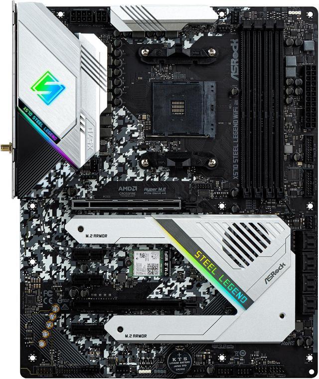 Alt view image 2 of 9 - ASRock X570 STEEL LEGEND WIFI AX AM4 AMD X570 ATX AMD Motherboard