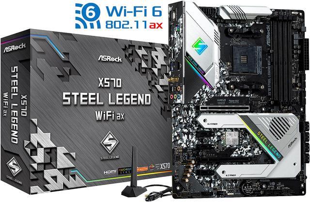Alt view image 7 of 9 - ASRock X570 STEEL LEGEND WIFI AX AM4 AMD X570 ATX AMD Motherboard