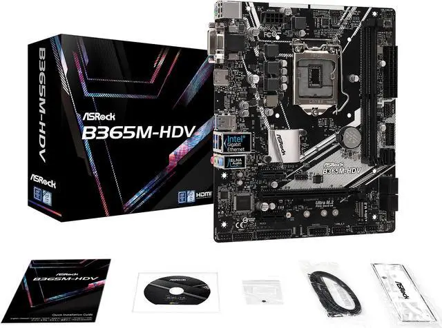 Alt view image 6 of 10 - ASRock B365M-HDV LGA 1151 (300 Series) Intel B365 Micro ATX Intel Motherboard